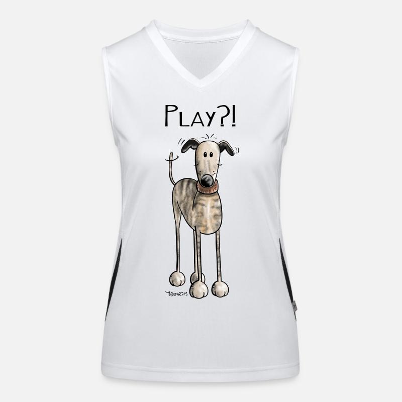 Play Galgo Espanol - Hund - Greyhound - Comic Funktionelles Kontrast-Tank Top für Frauen