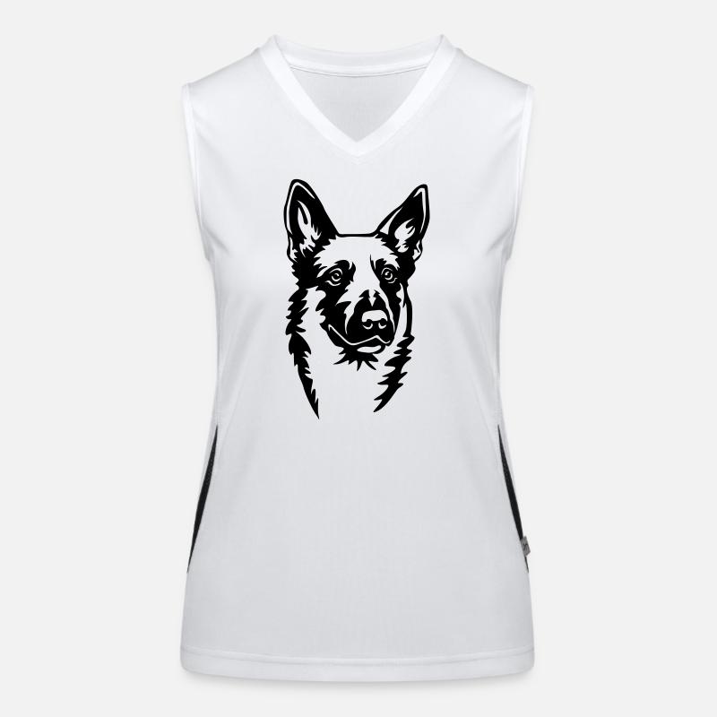 Malinois Kopf Funktionelles Kontrast-Tank Top für Frauen