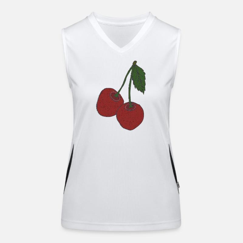 kirschen gewebe Funktionelles Kontrast-Tank Top für Frauen