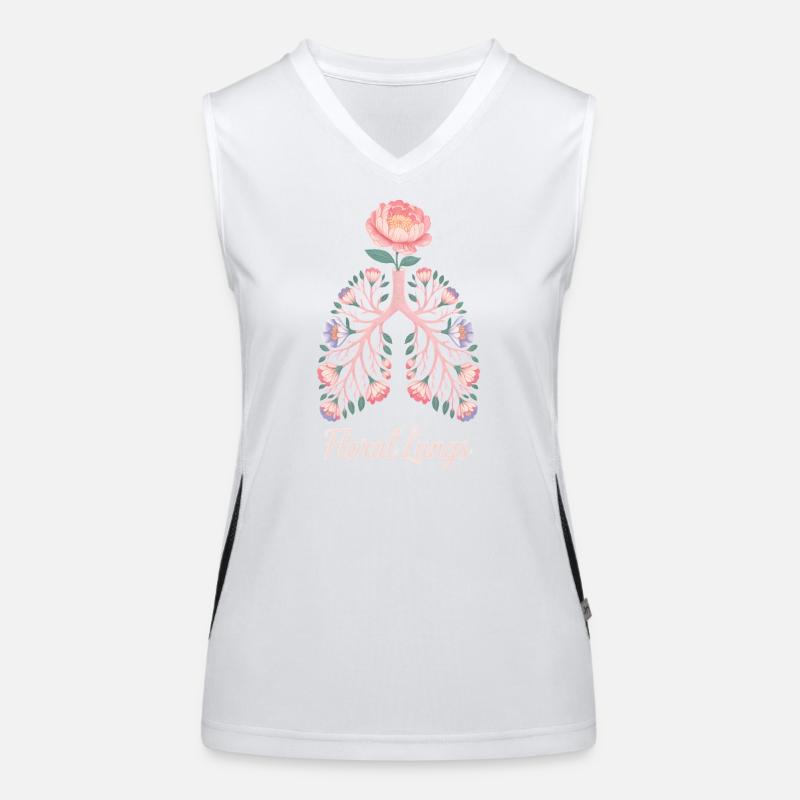 Blumige Lungen Funktionelles Kontrast-Tank Top für Frauen