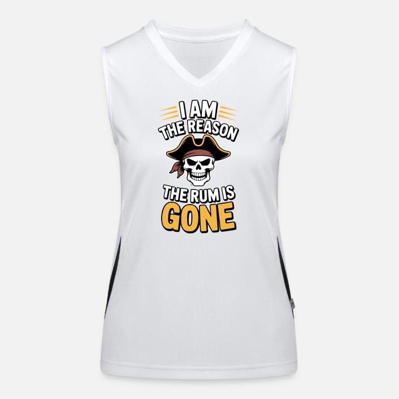 I Am The Reason The Rum Is Gone Pirate Themed Women's Functional Contrast Tank Top