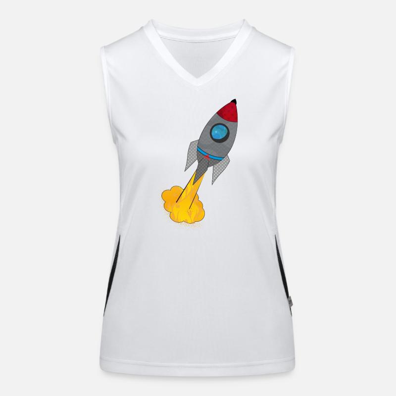 Farbenfrohe Rakete beim Start Funktionelles Kontrast-Tank Top für Frauen