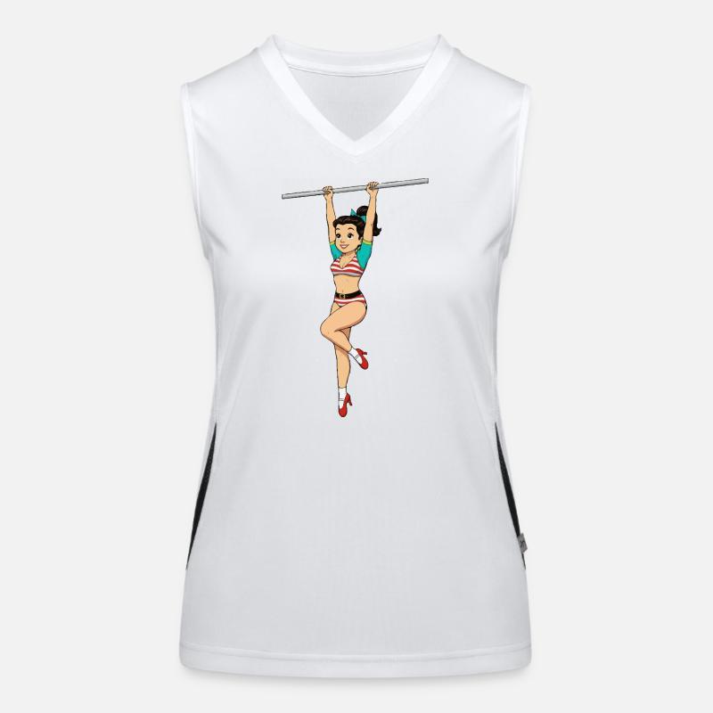 Girl on horizontal bar Women's Functional Contrast Tank Top