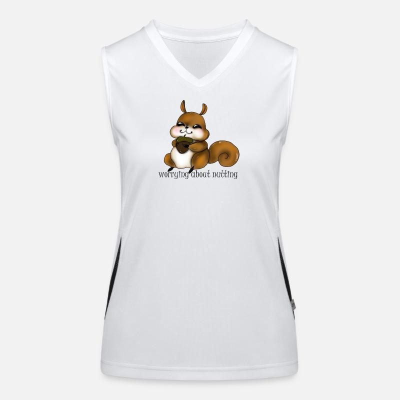 Cuddly squirrel with nut Women's Functional Contrast Tank Top