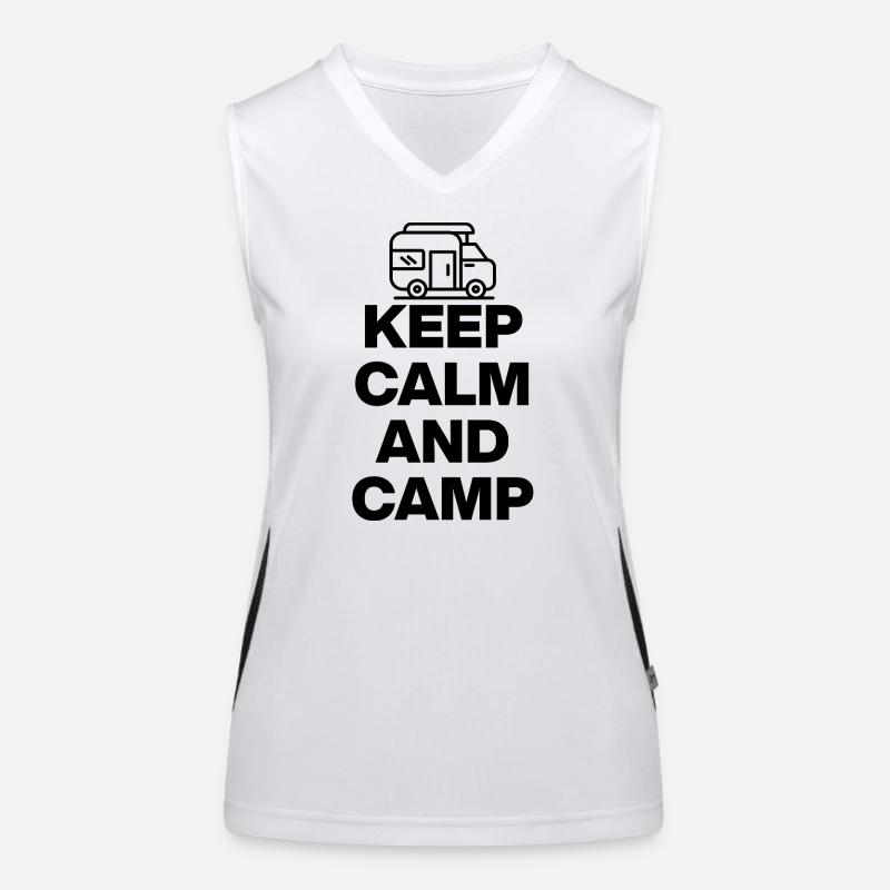 KEEP CALM AND CAMP! Funktionelles Kontrast-Tank Top für Frauen