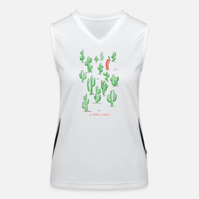 Cactus coloré et piment rouge Débardeur respirant contrasté Femme