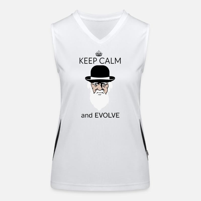 Darwin Keep Calm and evolve Women's Functional Contrast Tank Top