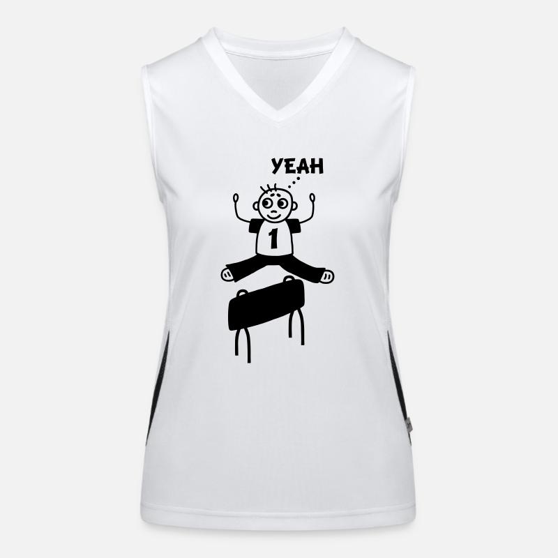 Bockspringen yeah Funktionelles Kontrast-Tank Top für Frauen
