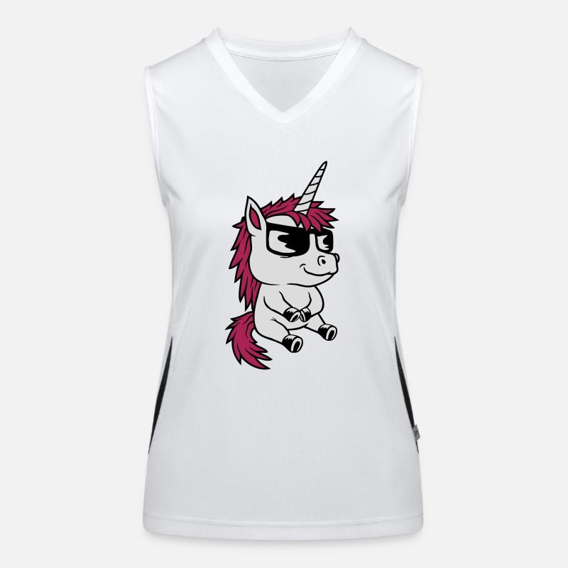 Cool Lunettes de soleil Unicorn Comic Débardeur respirant contrasté Femme
