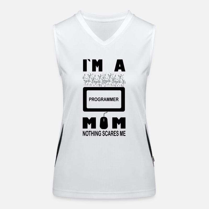 I m a Programmer Mom Nothing Scares Me Women's Functional Contrast Tank Top