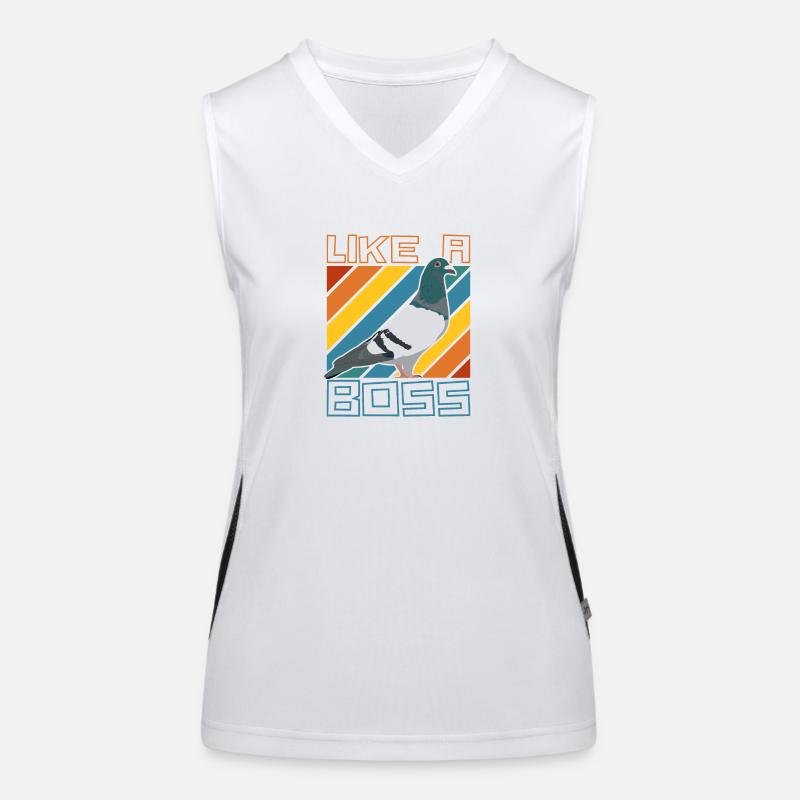 Like a Boss - Lustige Taube Spruch mit Vogel Funktionelles Kontrast-Tank Top für Frauen