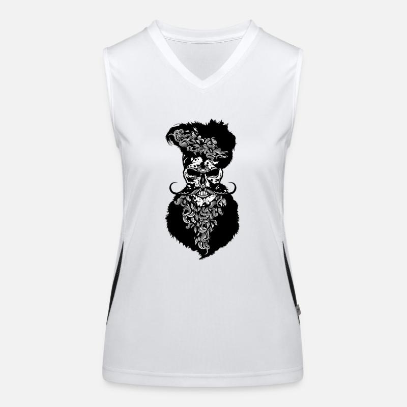 Tod Kopf Schädel Schädel bärtige hipster Schnurrbart s Funktionelles Kontrast-Tank Top für Frauen