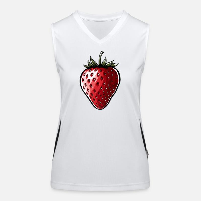 Erdbeere Funktionelles Kontrast-Tank Top für Frauen