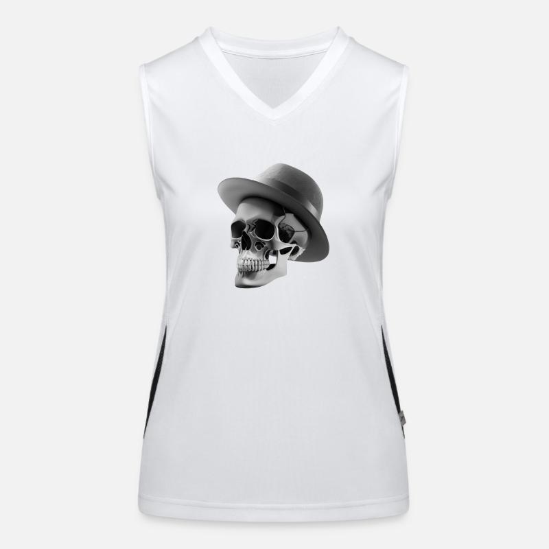 Skull - Women's Functional Contrast Tank Top - white/black