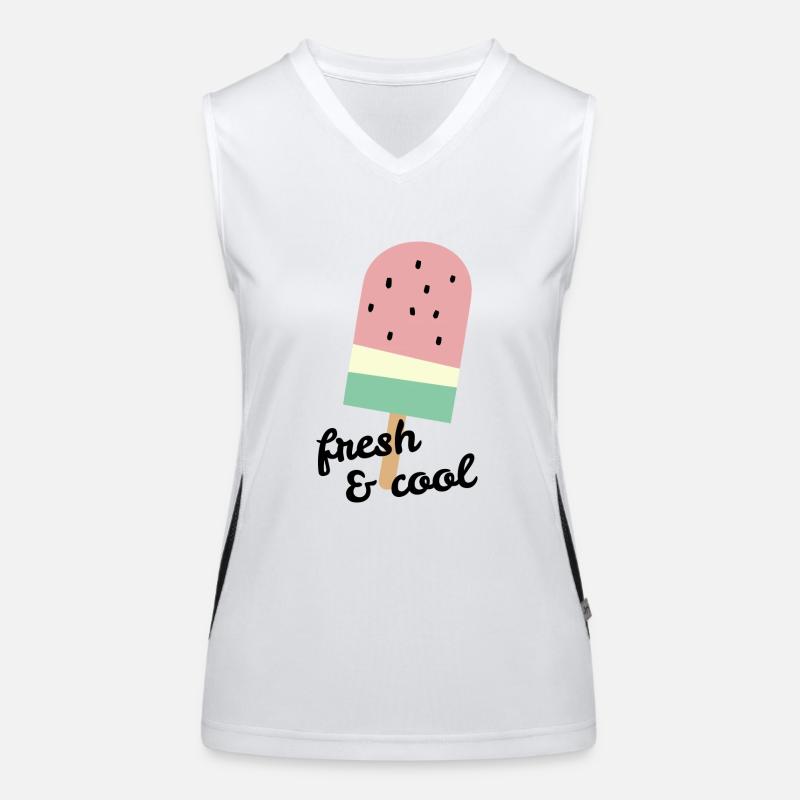Popsicles à la pastèque avec slogan frais & cool Débardeur respirant contrasté Femme
