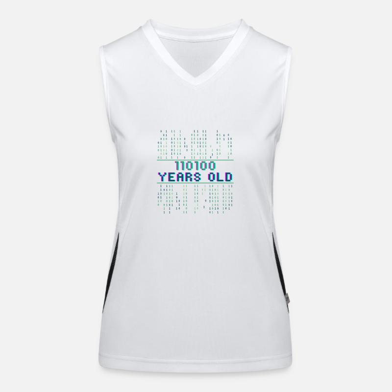 52. Geburtstag 52 Jahre alt Binärcode Informatik Funktionelles Kontrast-Tank Top für Frauen