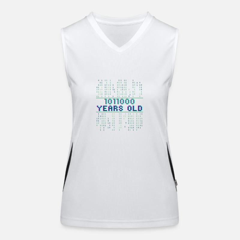 88. Geburtstag 88 Jahre alt Binärcode Informatik Funktionelles Kontrast-Tank Top für Frauen