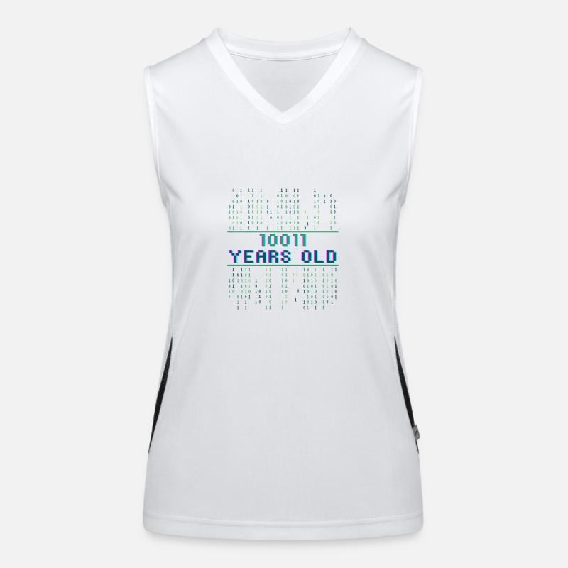 19. Geburtstag 19 Jahre alt Binärcode Informatik Funktionelles Kontrast-Tank Top für Frauen