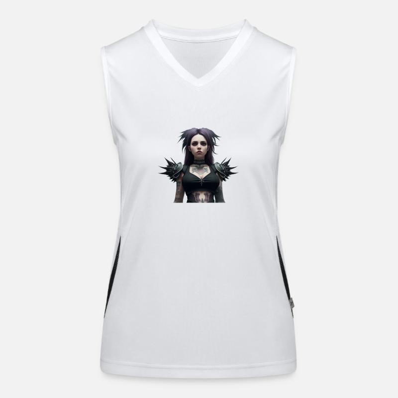 Gothic-Mädchen Funktionelles Kontrast-Tank Top für Frauen