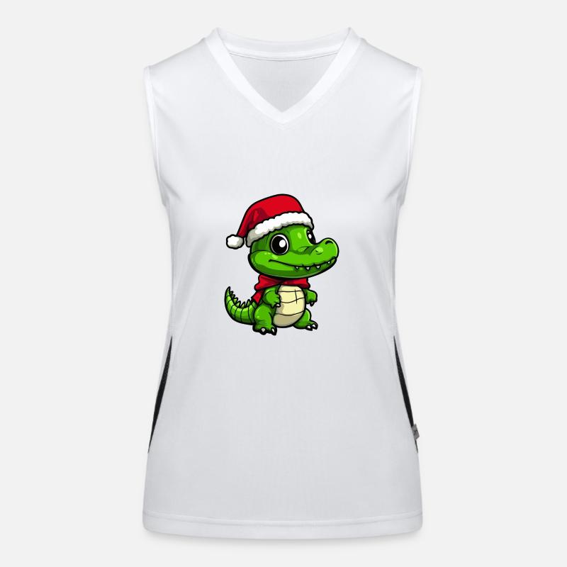Alligator Noël mignon Débardeur respirant contrasté Femme