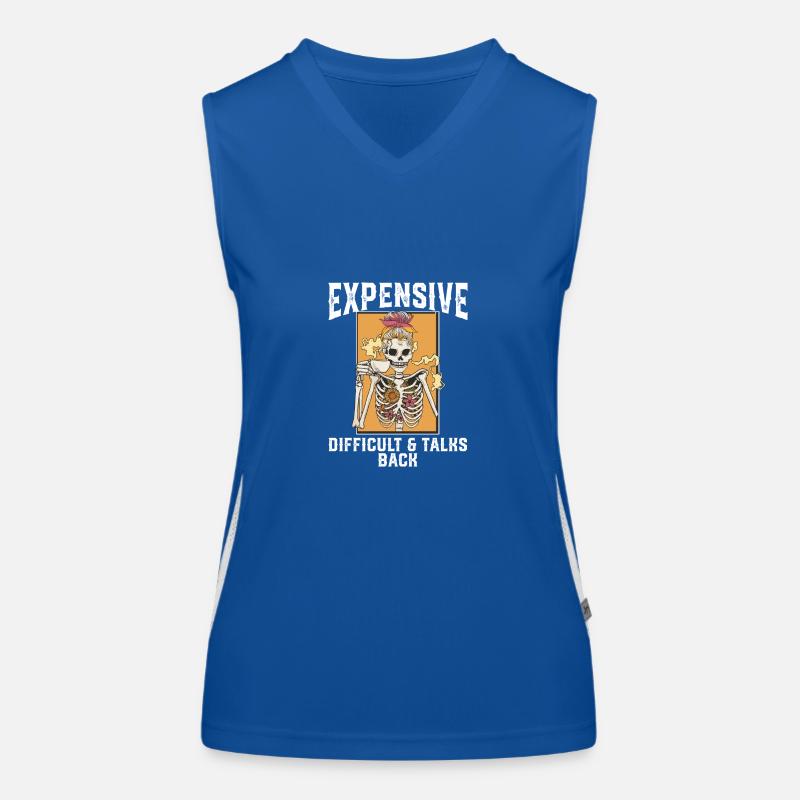 ex Skeleton Drinking Coffee Expensive Difficult An Women's Functional Contrast Tank Top
