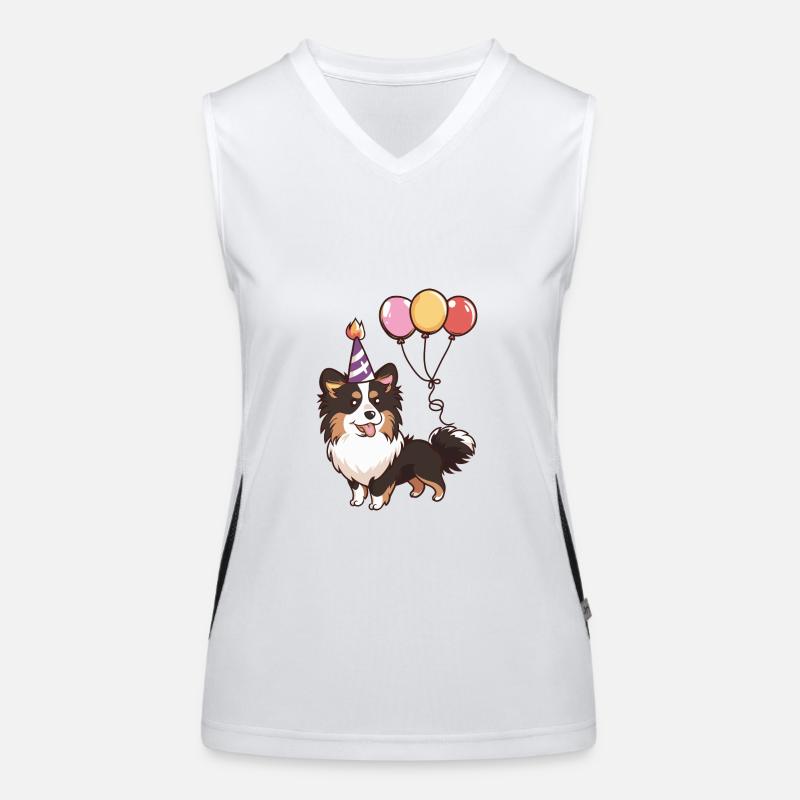 Border Collie Chiens Anniversaire Bébé Débardeur respirant contrasté Femme