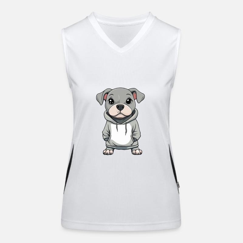 Pit Terrier Dog Funny Women's Functional Contrast Tank Top