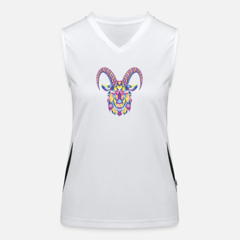 Steinbock Funktionelles Kontrast-Tank Top für Frauen