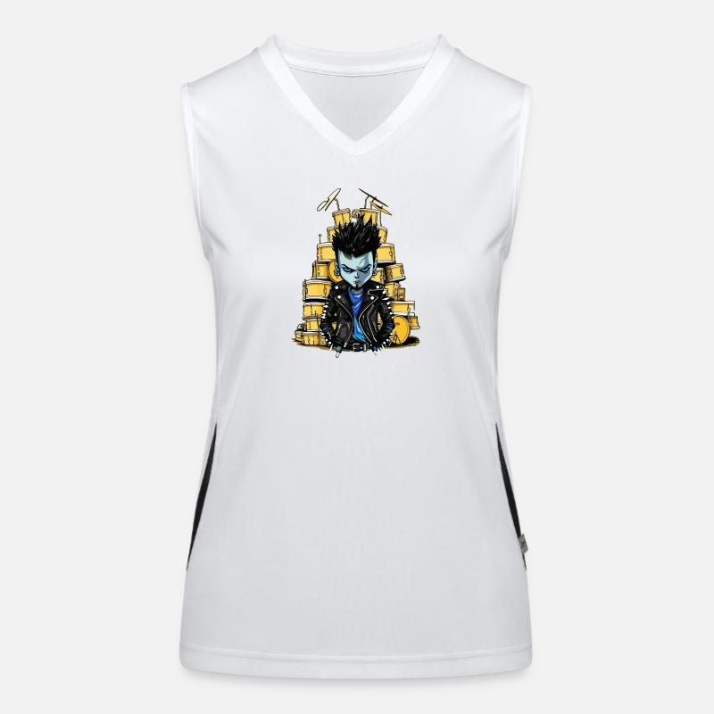 Drummer bigger Funktionelles Kontrast-Tank Top für Frauen