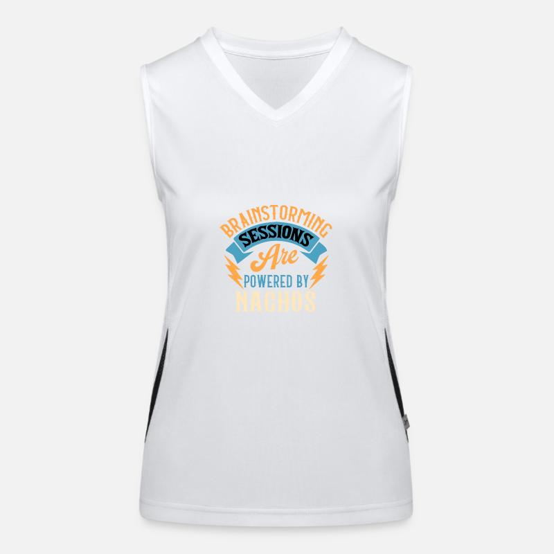 Brainstorming Sessions Are Powered By Nachos Women's Functional Contrast Tank Top