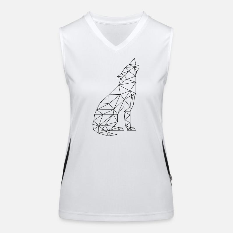 Wolfsruf Wolf Kontur Silhouette Funktionelles Kontrast-Tank Top für Frauen