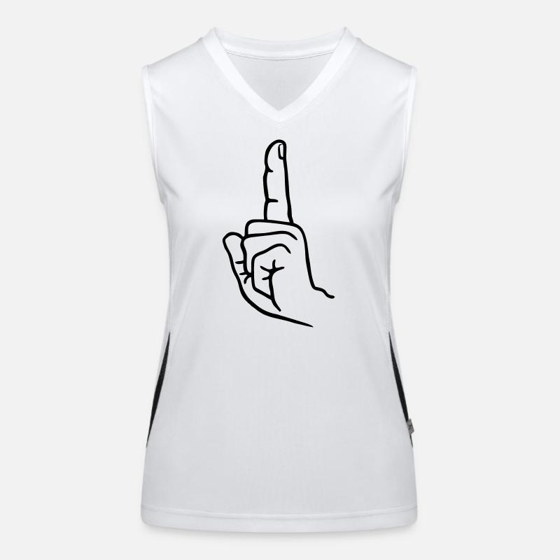 Hand gesture finger raising Women's Functional Contrast Tank Top