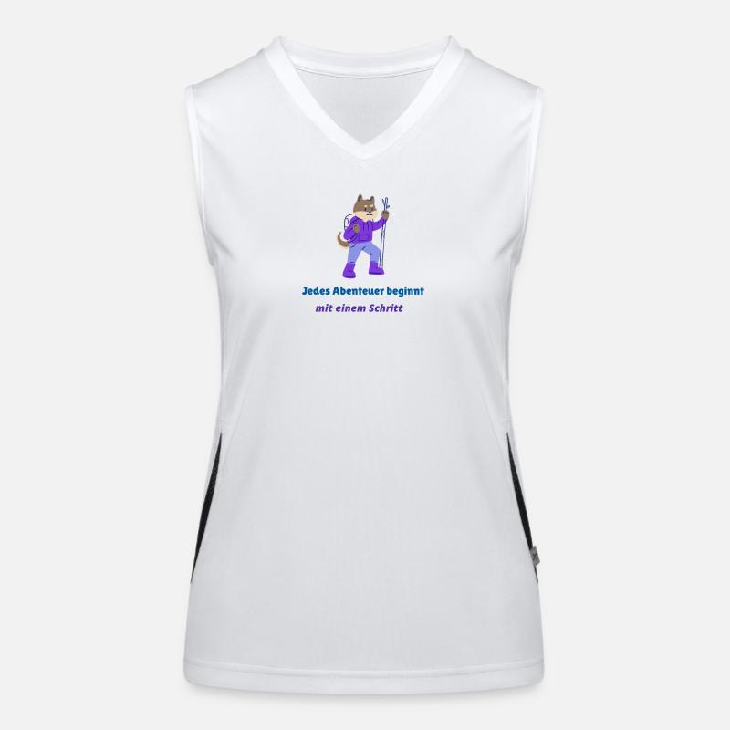 Every adventure begins with a step - Women's Functional Contrast Tank Top - white/black