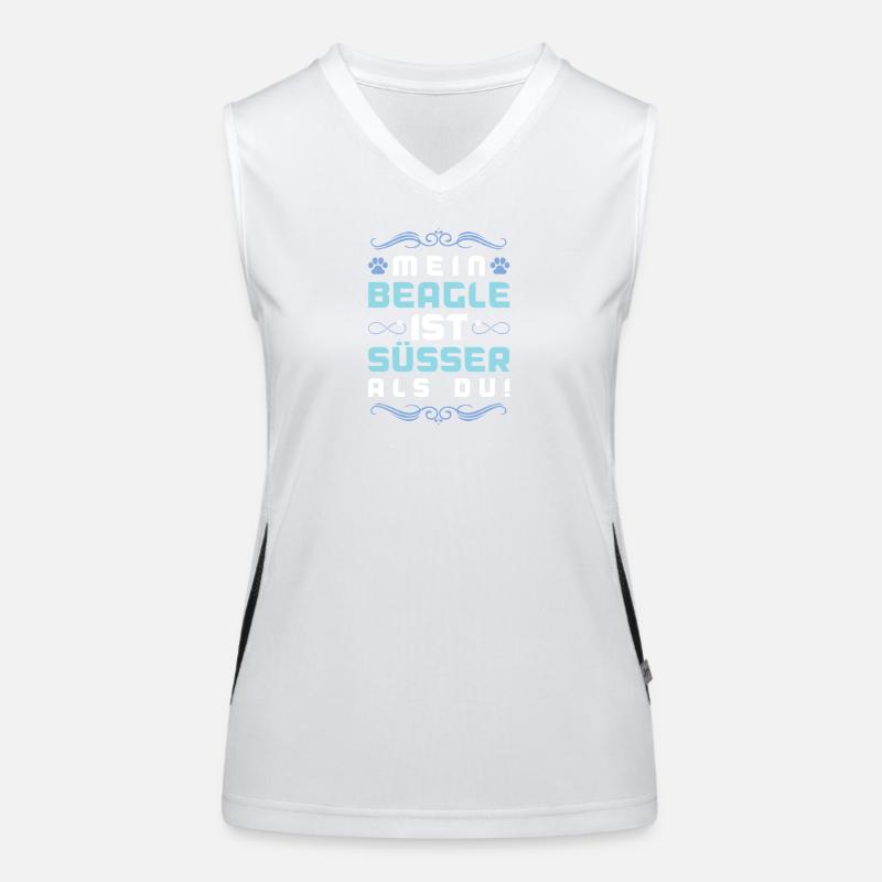 Beagle Dog Saying Women's Functional Contrast Tank Top