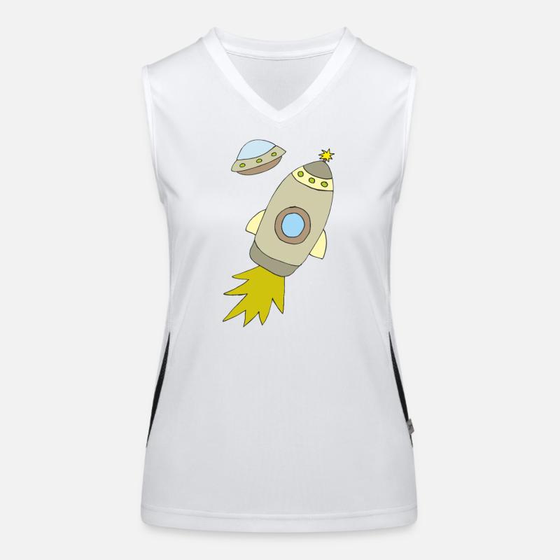 Fusée spatiale à propulsion lumineuse Débardeur respirant contrasté Femme