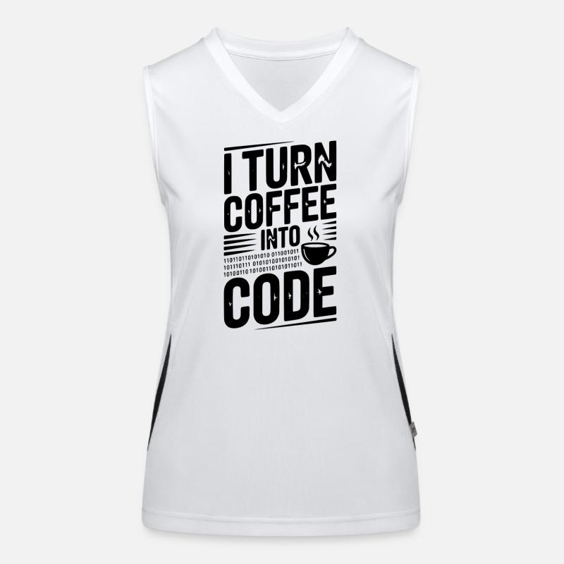I Turn Coffee Into Code Women's Functional Contrast Tank Top