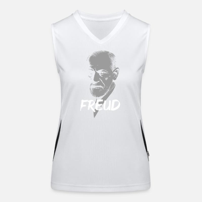 Psychoanalytic dr Freud Icon Portrait Women's Functional Contrast Tank Top