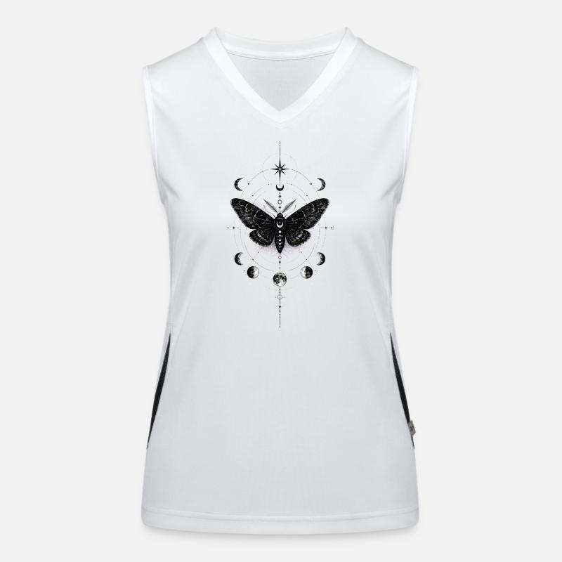 Papillon de nuit au clair de lune dans l’Anneau Céleste Débardeur respirant contrasté Femme