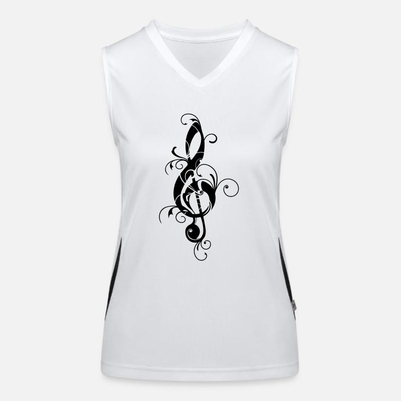 Clef, note, sheet, music, musical, notes, classic Women's Functional Contrast Tank Top