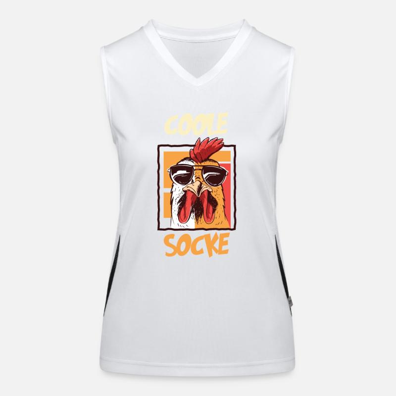 Cool Sock Cool Chicken avec lunettes de soleil Poulet Débardeur respirant contrasté Femme