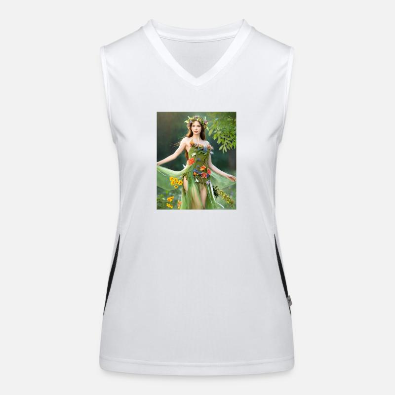 Fée verte. Débardeur respirant contrasté Femme