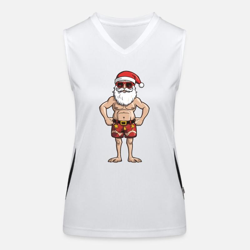 beach weihnachtsmann Funktionelles Kontrast-Tank Top für Frauen