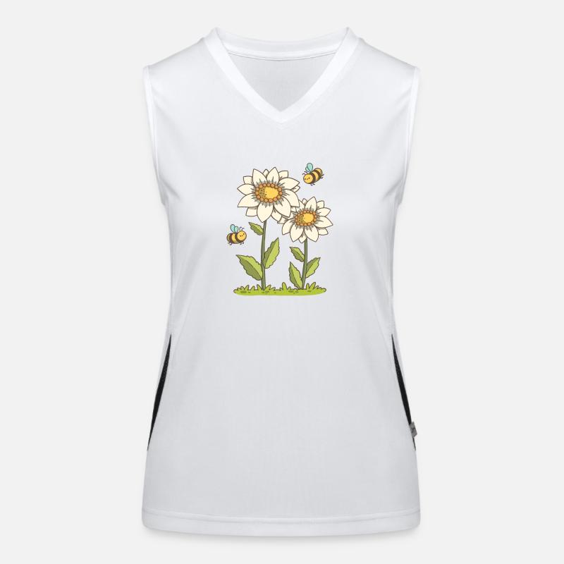 Bees and flowers Women's Functional Contrast Tank Top