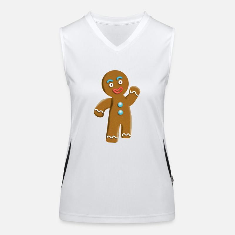 Süsser Lebkuchenmann Funktionelles Kontrast-Tank Top für Frauen