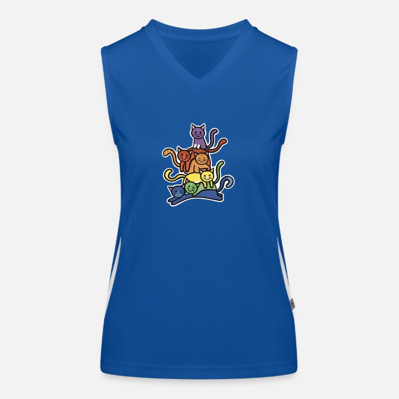 Rainbow Cats Stack Women's Functional Contrast Tank Top