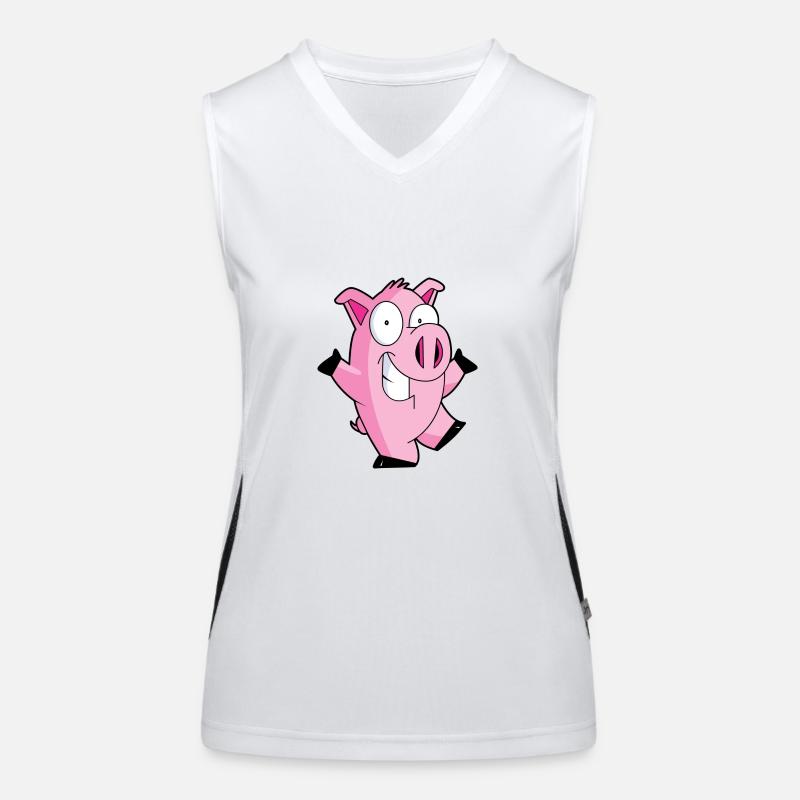 Schwein Funktionelles Kontrast-Tank Top für Frauen