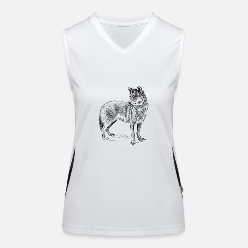 Wolf Funktionelles Kontrast-Tank Top für Frauen