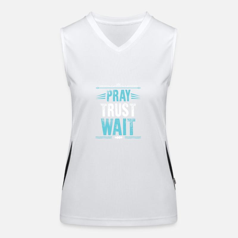 Bible Verse Praying Trust Jesus Women's Functional Contrast Tank Top