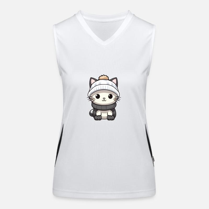 Katze Winter Tier Baby Comic Funktionelles Kontrast-Tank Top für Frauen