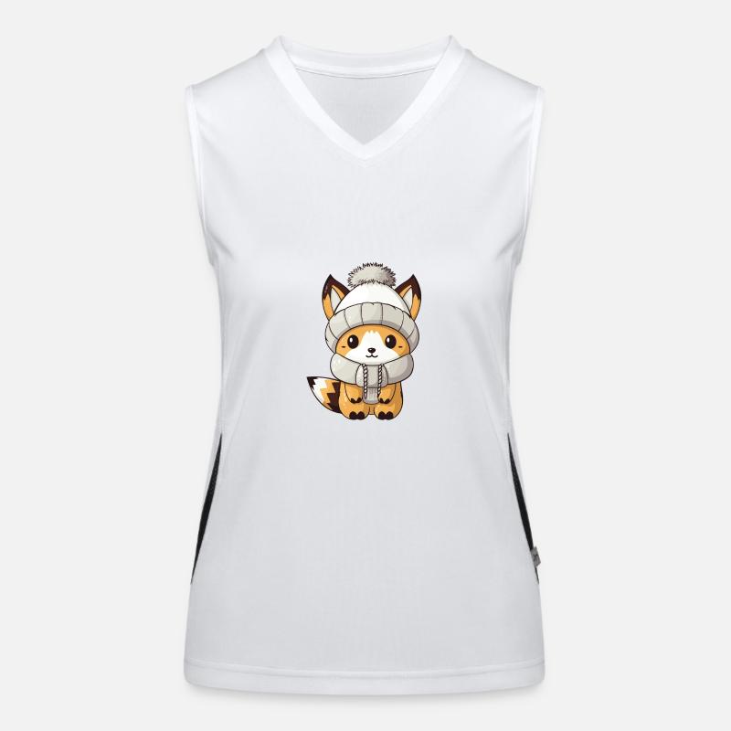 Fuchs Winter Tier Baby Comic Funktionelles Kontrast-Tank Top für Frauen